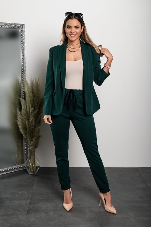 Elegant trousers and blazer set Estrena, green