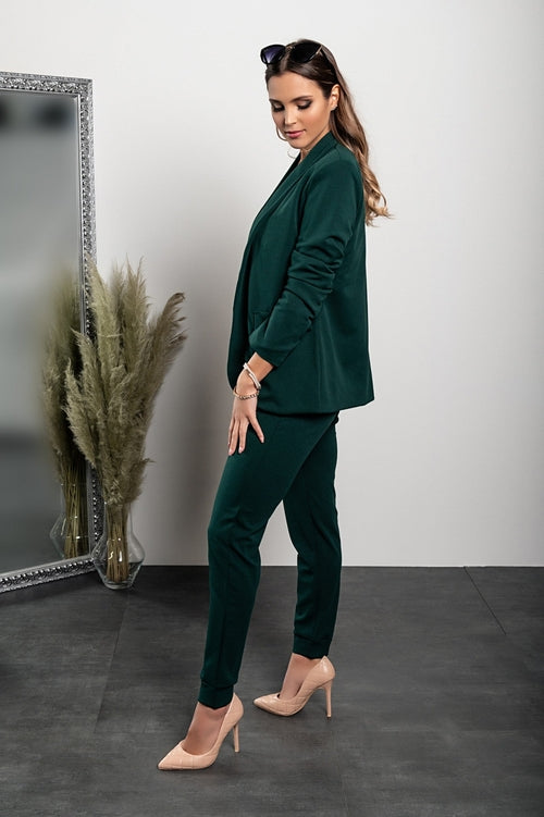 Elegant trousers and blazer set Estrena, green