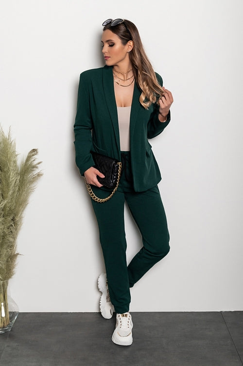 Elegant trousers and blazer set Estrena, green